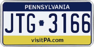 PA license plate JTG3166