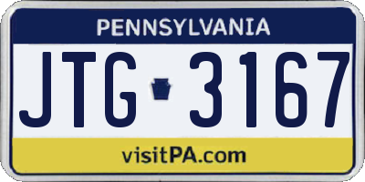 PA license plate JTG3167