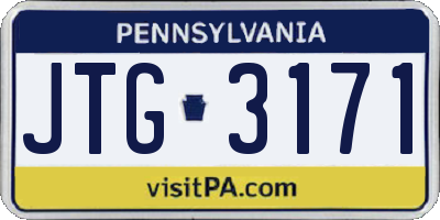 PA license plate JTG3171