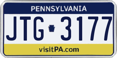 PA license plate JTG3177