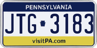 PA license plate JTG3183