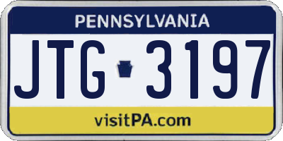 PA license plate JTG3197