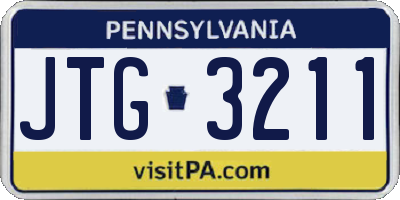 PA license plate JTG3211