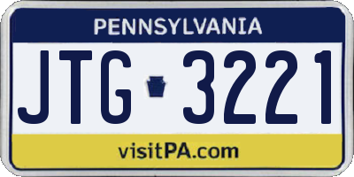 PA license plate JTG3221