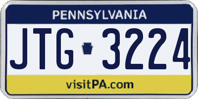 PA license plate JTG3224