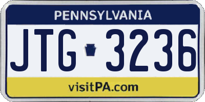 PA license plate JTG3236