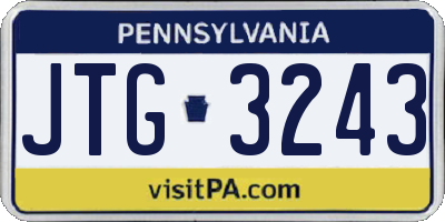 PA license plate JTG3243