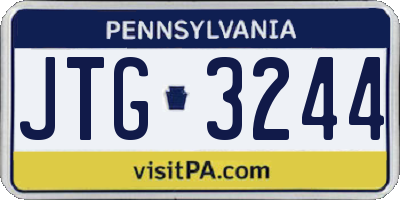 PA license plate JTG3244