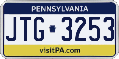 PA license plate JTG3253
