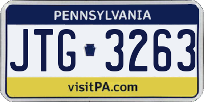 PA license plate JTG3263
