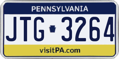 PA license plate JTG3264