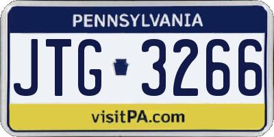 PA license plate JTG3266