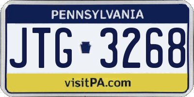 PA license plate JTG3268