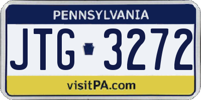 PA license plate JTG3272