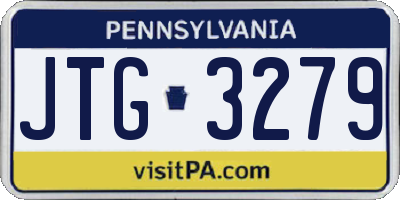 PA license plate JTG3279