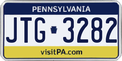 PA license plate JTG3282