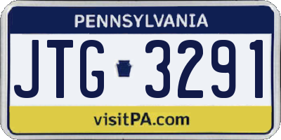 PA license plate JTG3291