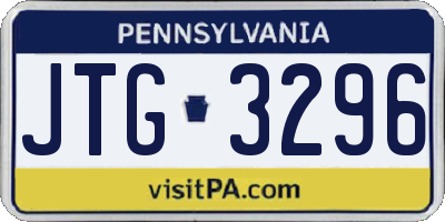 PA license plate JTG3296