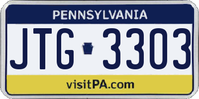 PA license plate JTG3303