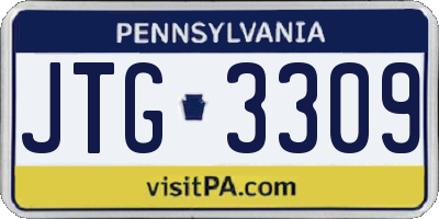 PA license plate JTG3309