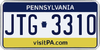 PA license plate JTG3310