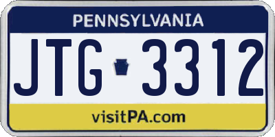 PA license plate JTG3312