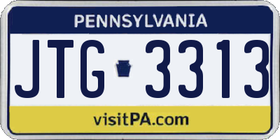 PA license plate JTG3313
