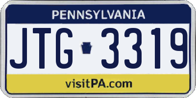 PA license plate JTG3319