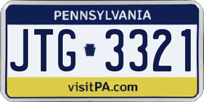 PA license plate JTG3321