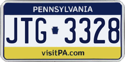 PA license plate JTG3328