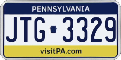 PA license plate JTG3329