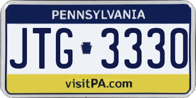 PA license plate JTG3330