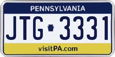 PA license plate JTG3331