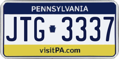 PA license plate JTG3337