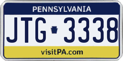 PA license plate JTG3338