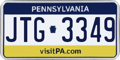 PA license plate JTG3349