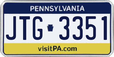 PA license plate JTG3351