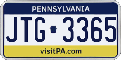 PA license plate JTG3365