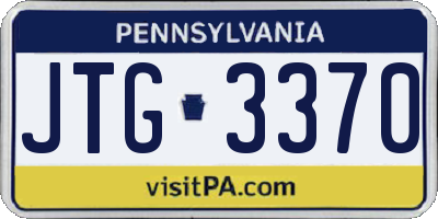 PA license plate JTG3370