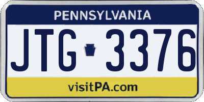 PA license plate JTG3376