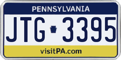 PA license plate JTG3395