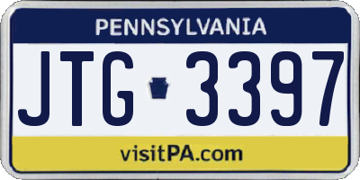 PA license plate JTG3397