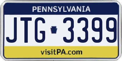 PA license plate JTG3399