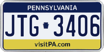 PA license plate JTG3406
