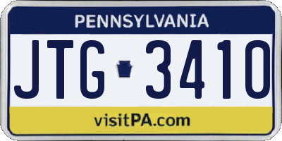 PA license plate JTG3410