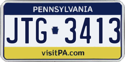 PA license plate JTG3413