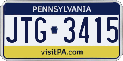 PA license plate JTG3415
