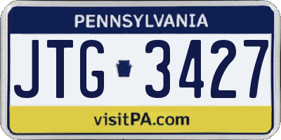 PA license plate JTG3427