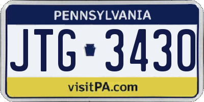 PA license plate JTG3430