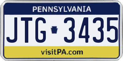 PA license plate JTG3435